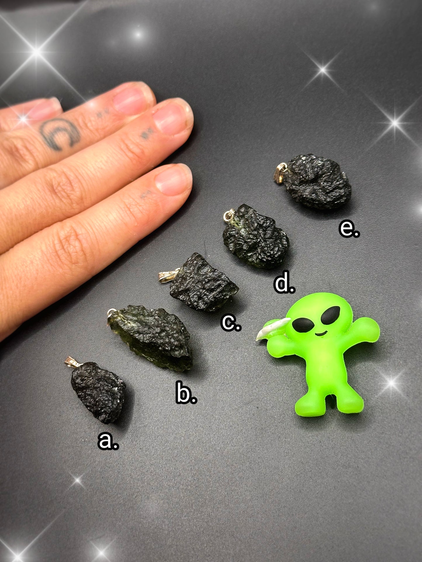 MOLDAVITE PENDANTS