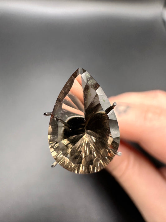 10ct. PEAR CUT SMOKY QUARTZ PAIR