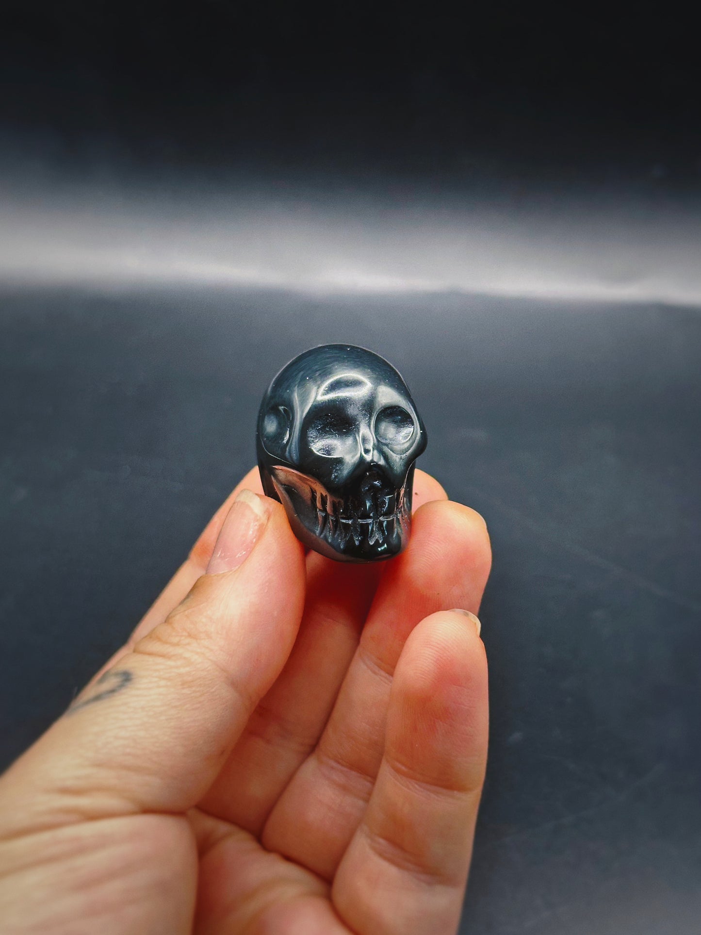 BLACK OBSIDIAN ANCESTORS ~ CRYSTAL SKULL