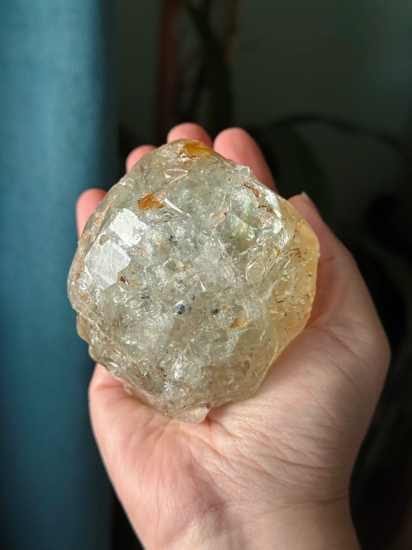 PLUTO ~ 675g. ETCHED BLUE TOPAZ w/ GRAPHITE INCLUSIONS