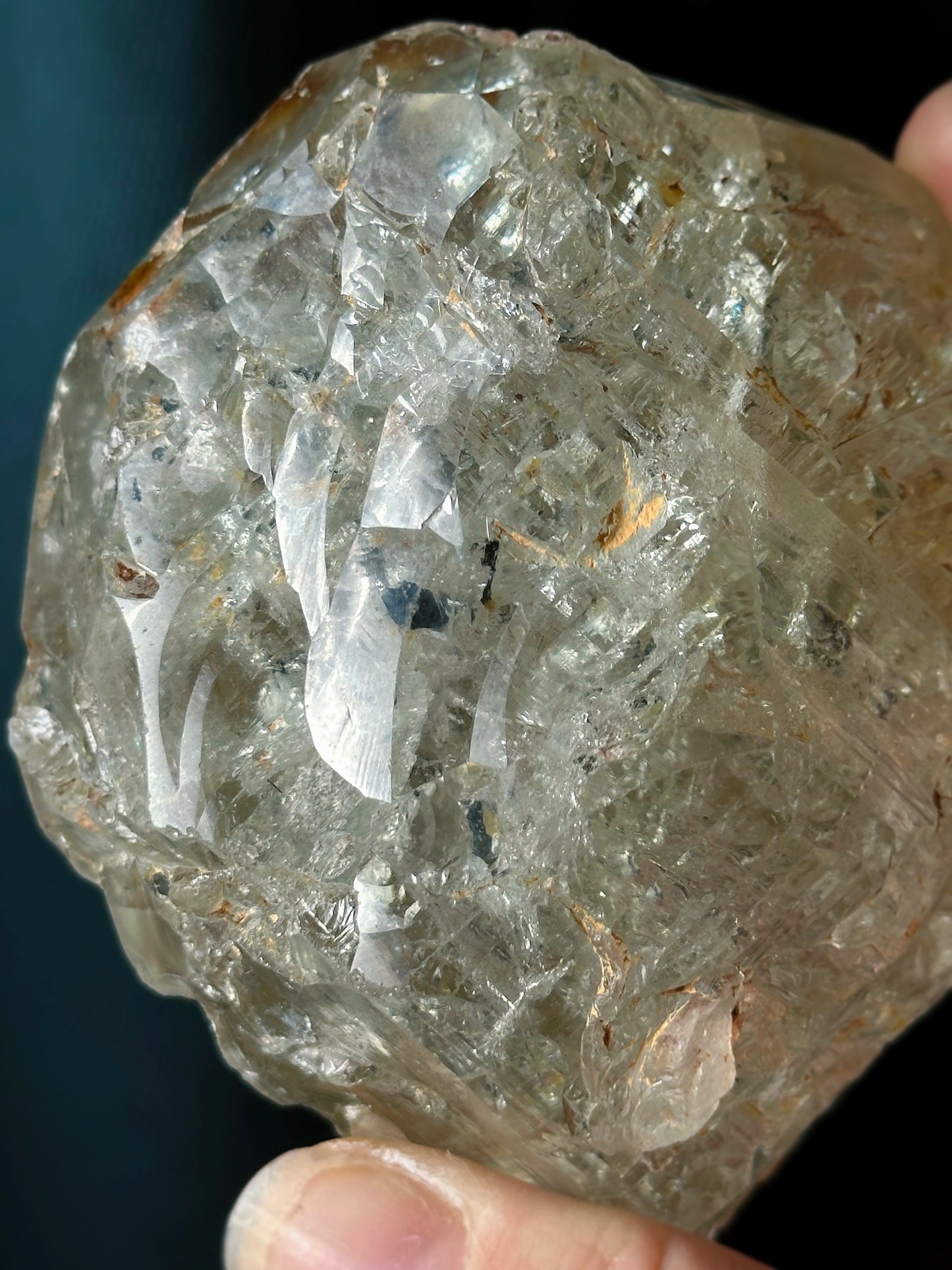 PLUTO ~ 675g. ETCHED BLUE TOPAZ w/ GRAPHITE INCLUSIONS