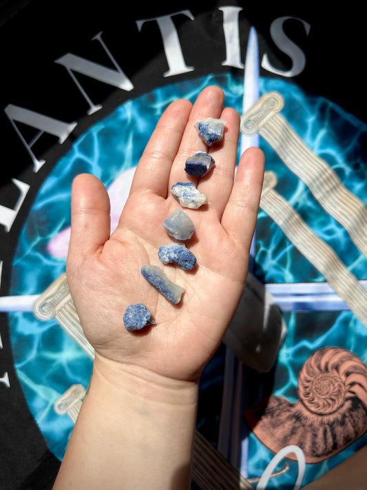 SM. DUMORTIERITE IN QUARTZ BUNDLE