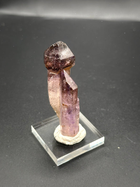 POLLUX ~ TWIN SMOKY AMETHYST SCEPTER