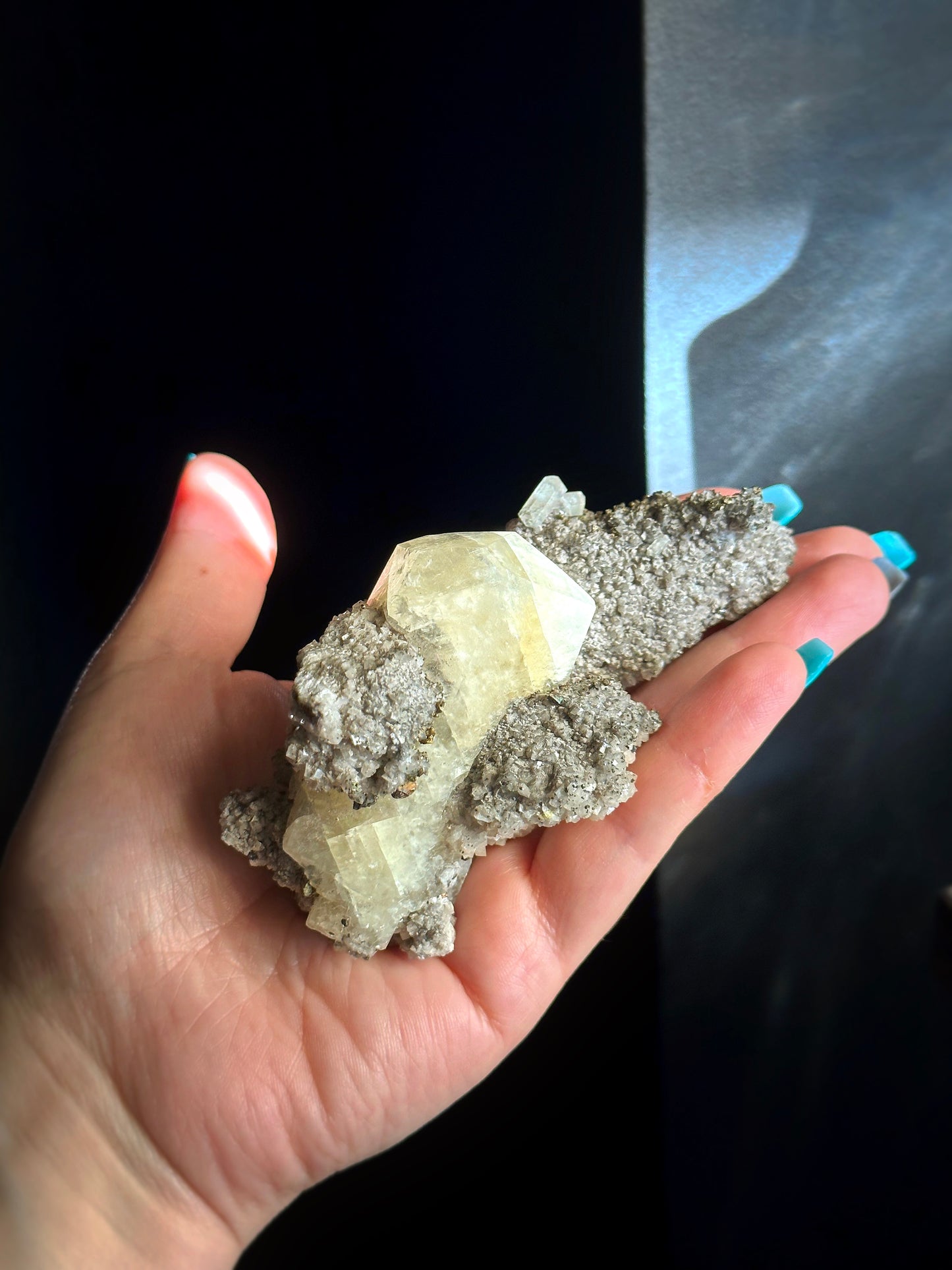 198g. CALCITE ON DOLOMITE w/ CHALCOPYRITE