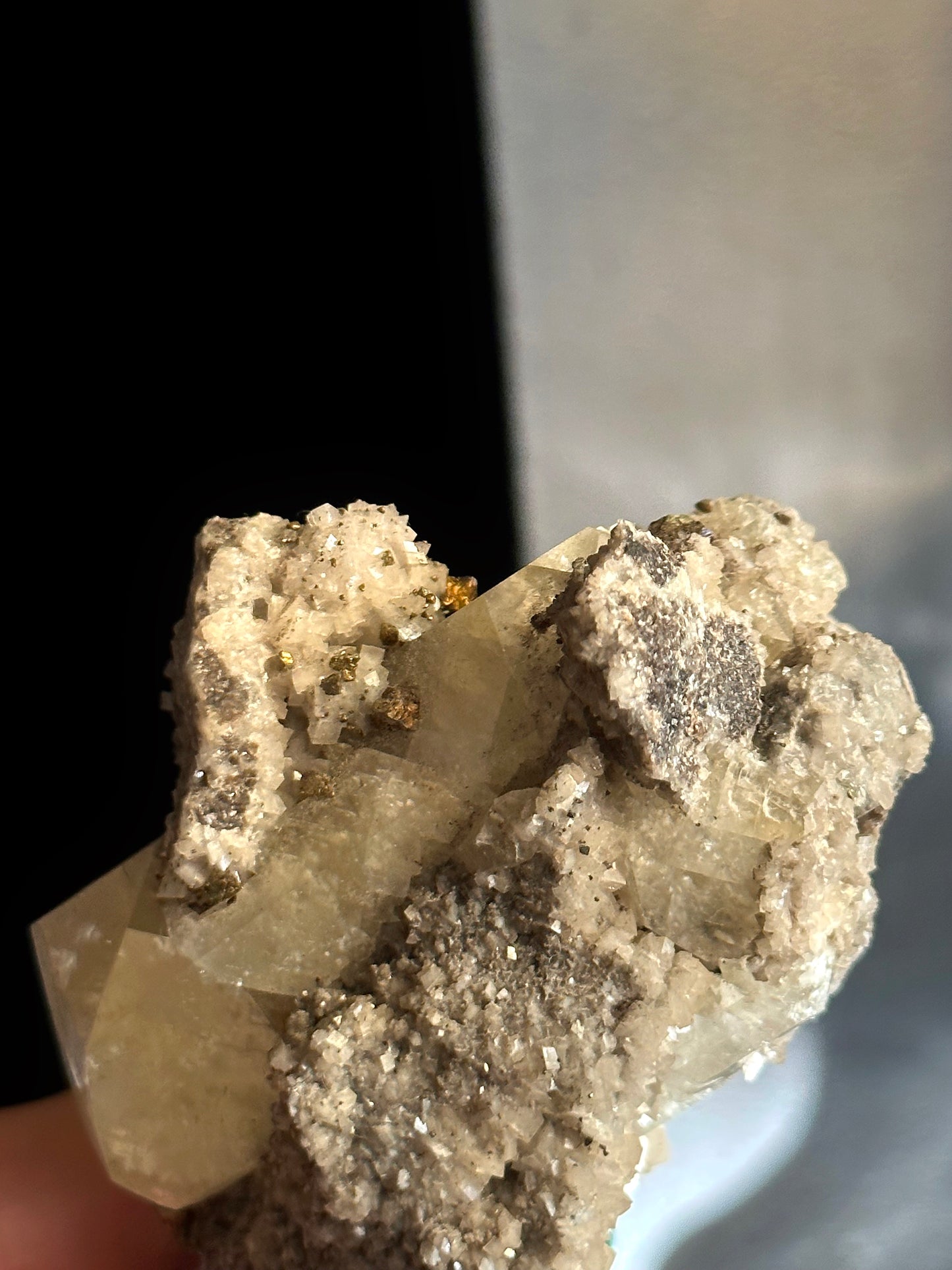 198g. CALCITE ON DOLOMITE w/ CHALCOPYRITE