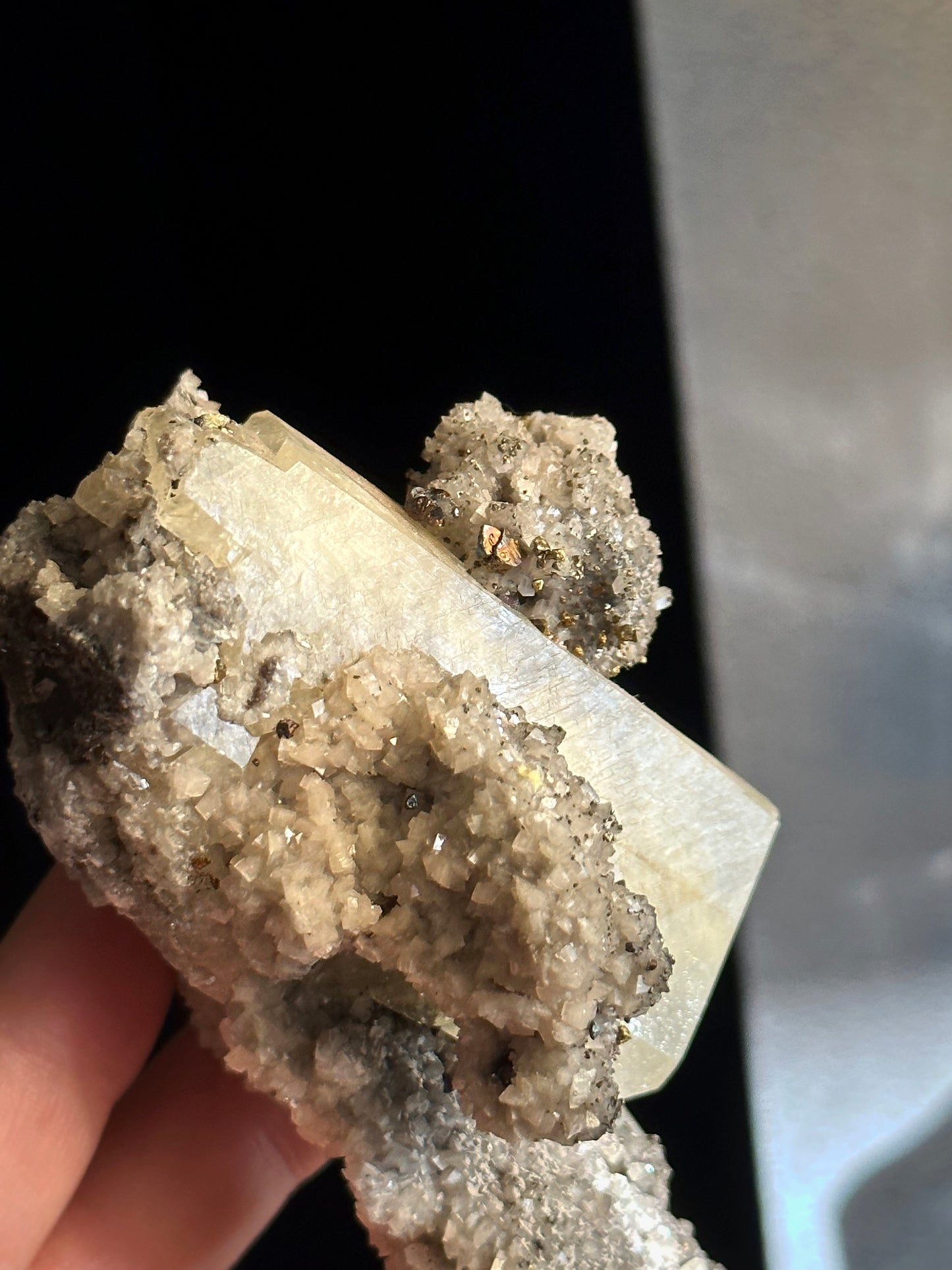 198g. CALCITE ON DOLOMITE w/ CHALCOPYRITE