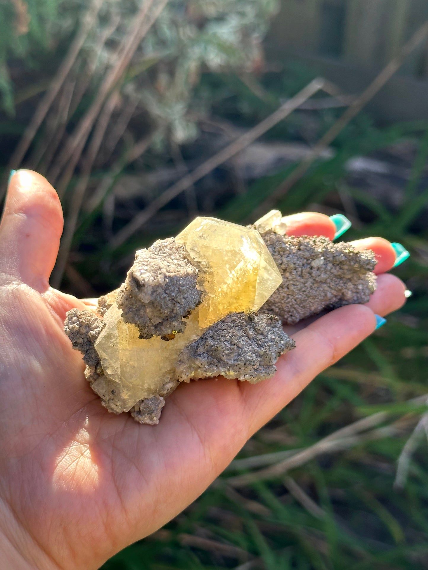 198g. CALCITE ON DOLOMITE w/ CHALCOPYRITE