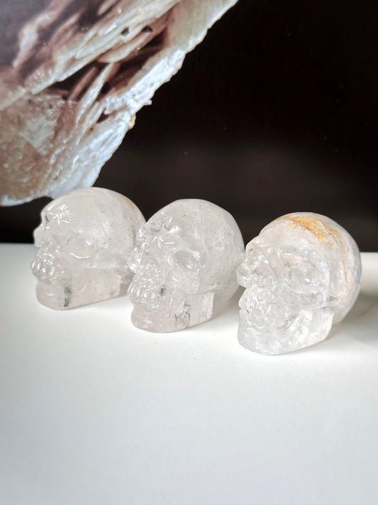 REALISTIC ~ CLEAR QUARTZ SKULL