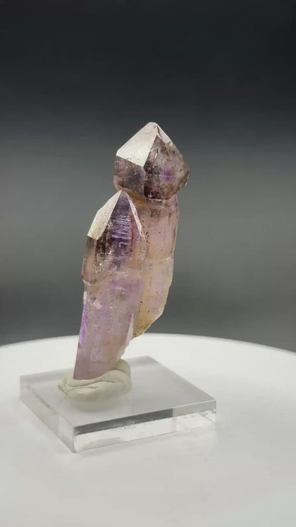 POLLUX ~ TWIN SMOKY AMETHYST SCEPTER